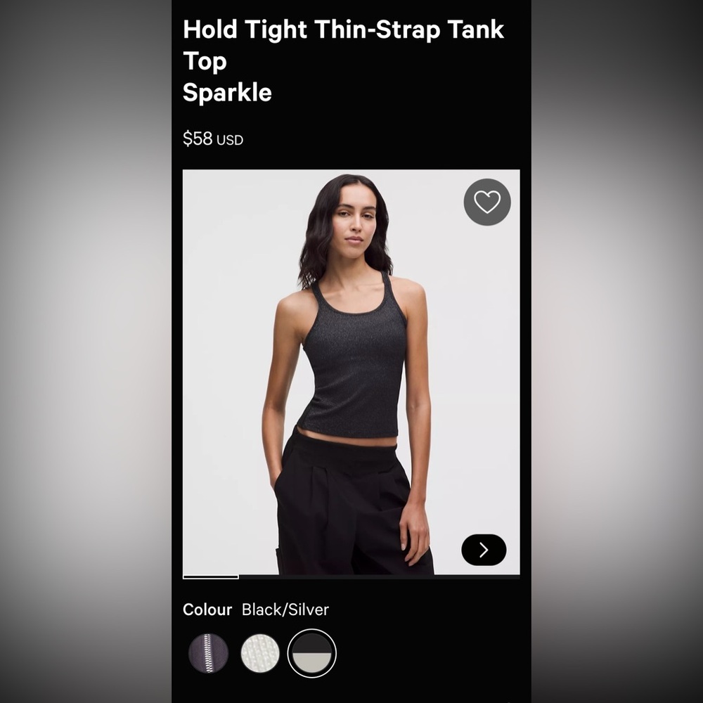 Lululemon Athletica Black Tank Top